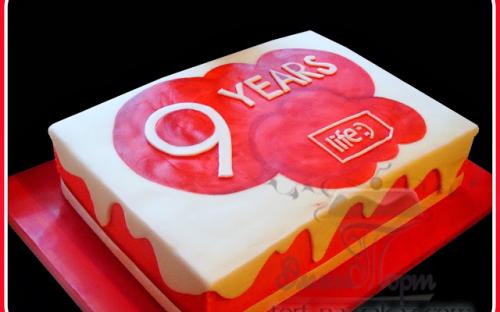 Торт Корпоративный Life 9 years, Элит Торт, торты на заказ, Симферополь