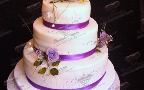 Свадебный сиреневые цветы, Элит Торт, торты на заказ, Симферополь