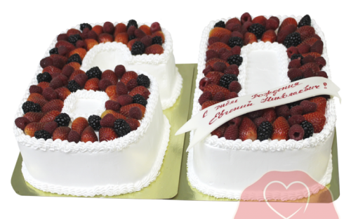 Торт с ягодами на юбилей на заказ, Кондитерская фабрика Любава