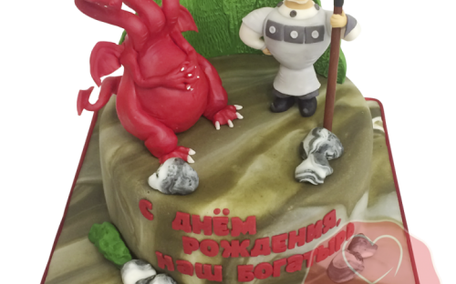 Торт Богатырь и змей горыныч на заказ, Кондитерская фабрика Любава