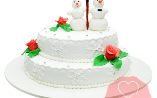 Свадебный со снеговиками на заказ, Кондитерская фабрика Любава