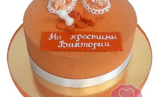 Торт детский на крестины велюровый на заказ, Кондитерская фабрика Любава