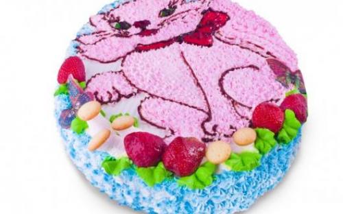 Торт на заказ "Малиново-творожный" Киса, Хлебокомбинат Кольчугинский