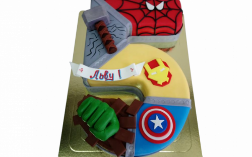 5 с супергероями. DolceVita, кондитерская, Дмитров, торты на заказ