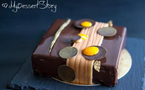 MyDessertStory, торты на заказ, Торт Chocolat Saveur des Iles (шоколад-фундук-экзотика)