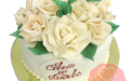 Свадебный Торт белый с розами на заказ, Кондитерская фабрика Любава