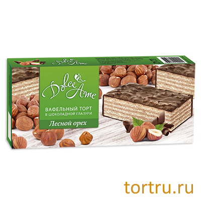 Торт Вафельный в шоколадной глазури "Dolce Ame Лесной орех", кондитерская фабрика Азбука Шоколада, Москва