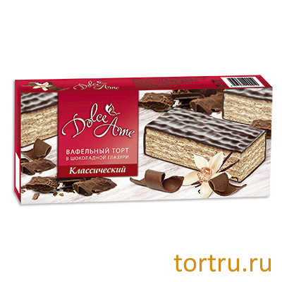 Торт Вафельный в шоколадной глазури "Dolce Ame Классический", кондитерская фабрика Азбука Шоколада, Москва