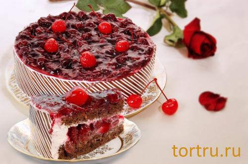 Торт "Европейский-вишневый", На блюдечке, Зеленоград
