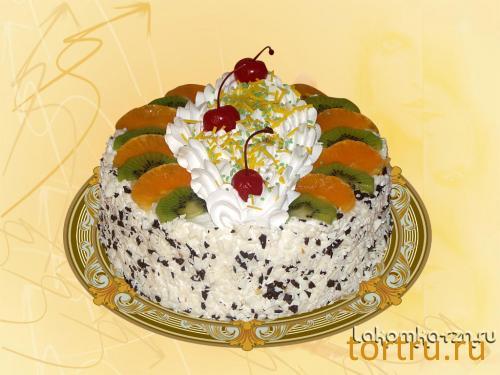 Торт "Йогуртовый с фруктами", кондитерский цех Лакомка, Рязань