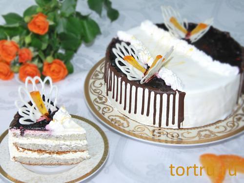 Торт "Лимонный с черникой", На блюдечке, Зеленоград