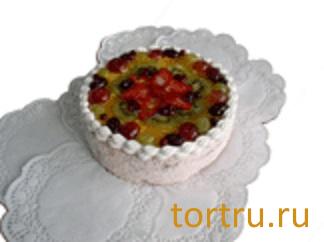 Торт "Фигурный с фруктами" комбинат кондитерских изделий Птичье молоко, Москва