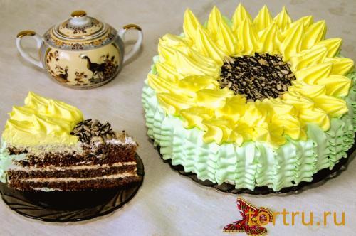 Торт "Подсолнух", На блюдечке, Зеленоград