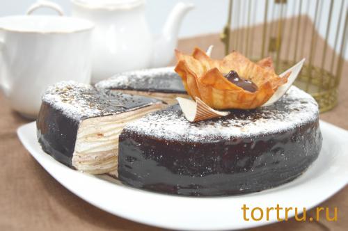 Торт французский блинный "Креп де Пари" шоколадный, комбинат Добрынинский, Москва