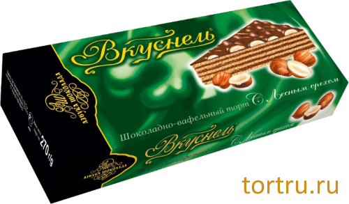 Торт Шоколадно-Вафельный "С лесным орехом", кондитерская фабрика Азбука Шоколада, Москва Торт Шоколадно-Вафельный "С лесным орехом", кондитерская фабрика Азбука Шоколада, Москва