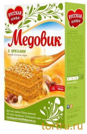 Торт "Медовик" с орехами, Русская Нива