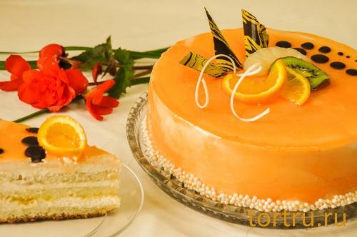 Торт "Оранжевое лето", На блюдечке, Зеленоград