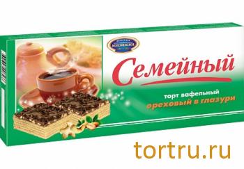 Торт вафельный "Семейный ореховый в глазури", Коломенское Торт вафельный "Семейный ореховый в глазури", Коломенское