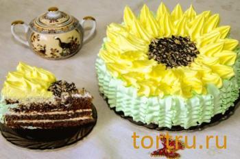 Торт "Подсолнух", На блюдечке, Зеленоград