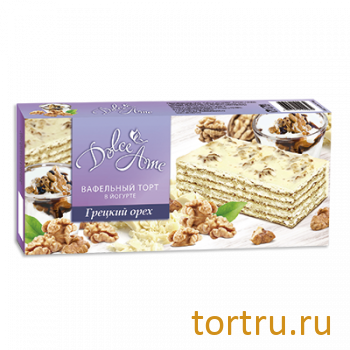 Торт Вафельный в йогурте "Dolce Ame Грецкий орех", кондитерская фабрика Азбука Шоколада, Москва Торт Вафельный в йогурте "Dolce Ame Грецкий орех", кондитерская фабрика Азбука Шоколада, Москва