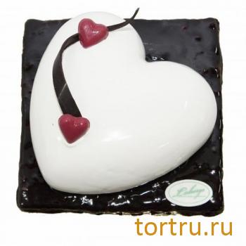 Торт "Чизкейк с шоколадом (Сердце белое)", Леберже, Leberge, кондитерская